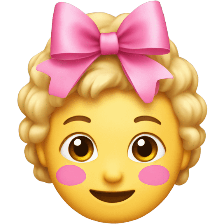 Emoji with a pink bow on the head emoji