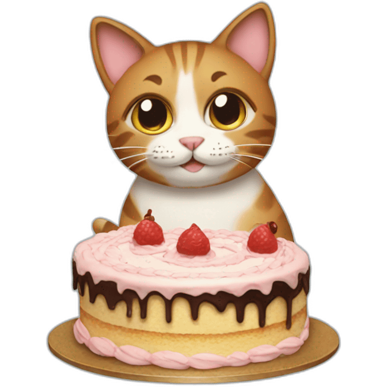 Cat with cake emoji