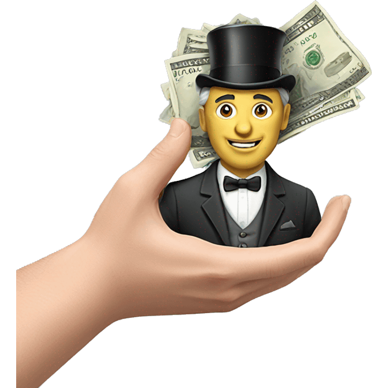 Photorealistic A British gentleman with money in his hand emoji