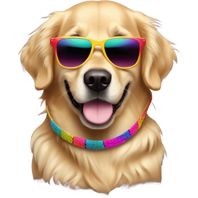 golden retriever wearing pit vipers  emoji