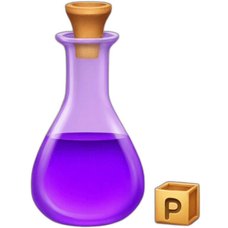 purple potion flask with the letter p written on it emoji