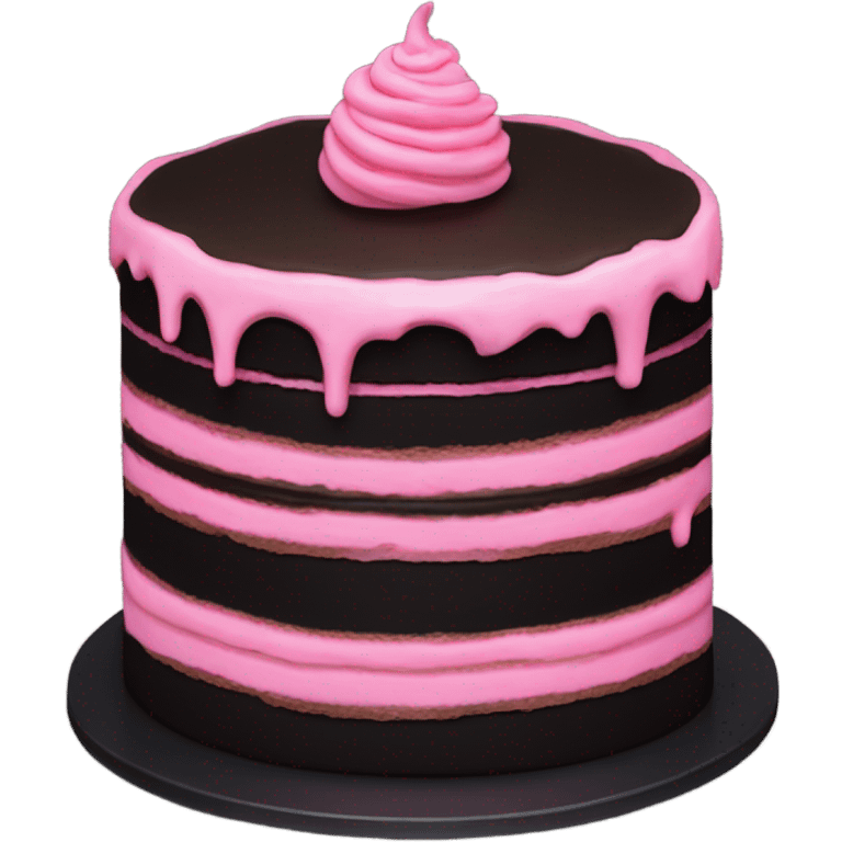 Cake with black and pink color  emoji