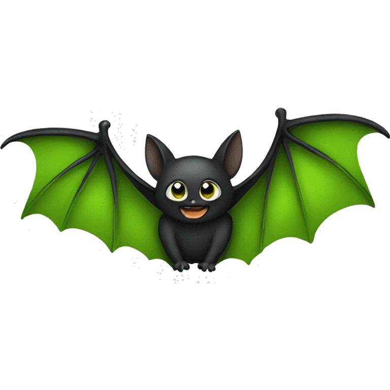 Black bat green wings emoji