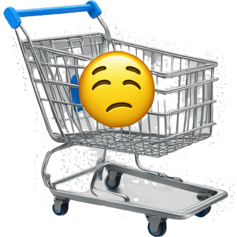 out of stock sign on a shopping cart emoji