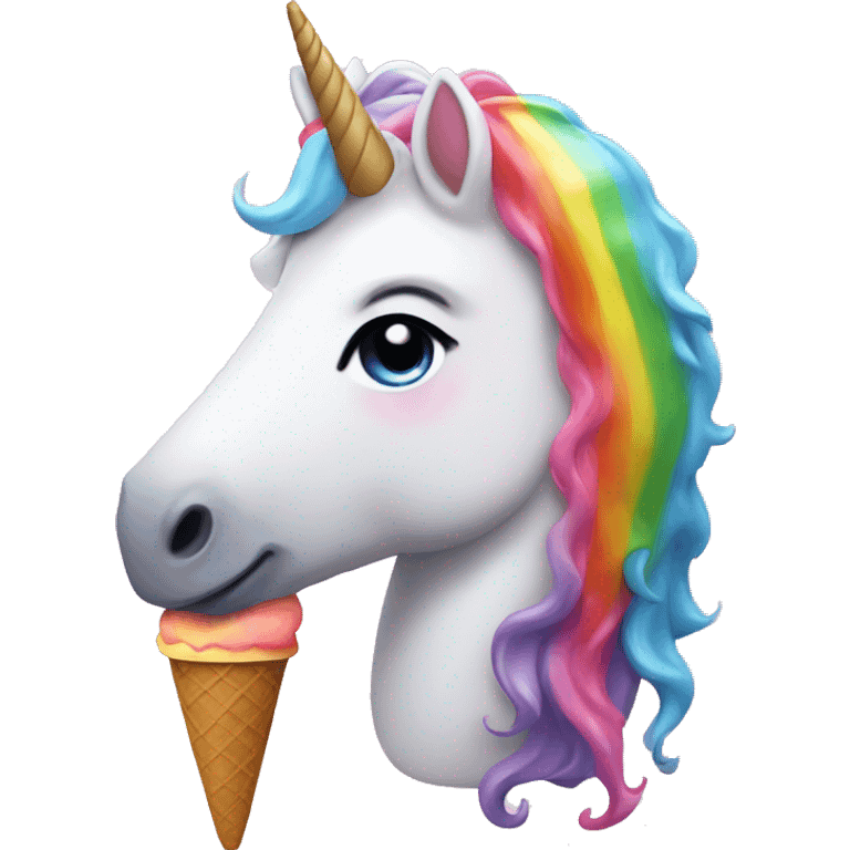 unicorn with rainbow ice cream emoji