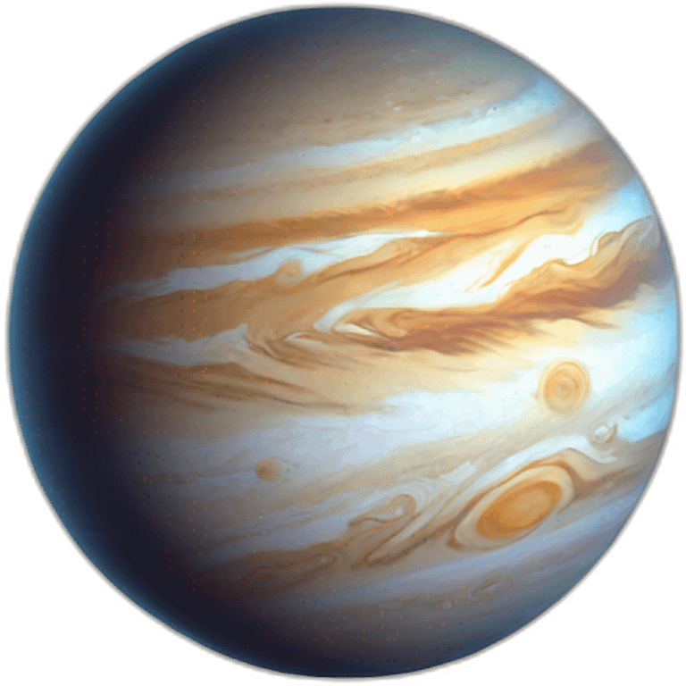 planet jupiter with a thoughtful look emoji