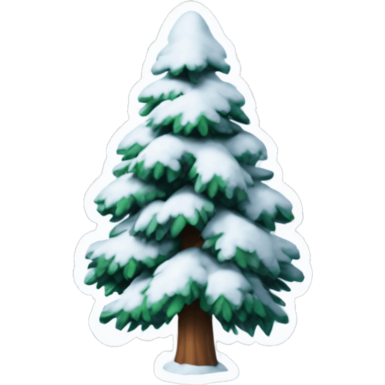 Pine tree covered in snow  emoji