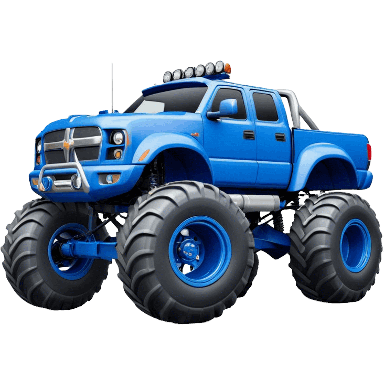 Bigfoot - Bigfoot 4x4 (Model Year: 2022) (Iconic colour: Blue) - An oversized, rugged monster truck with bold, aggressive lines painted in a striking blue. Focus on massive, rugged tires and a muscular chassis that exudes raw power and an urban legend feel. emoji