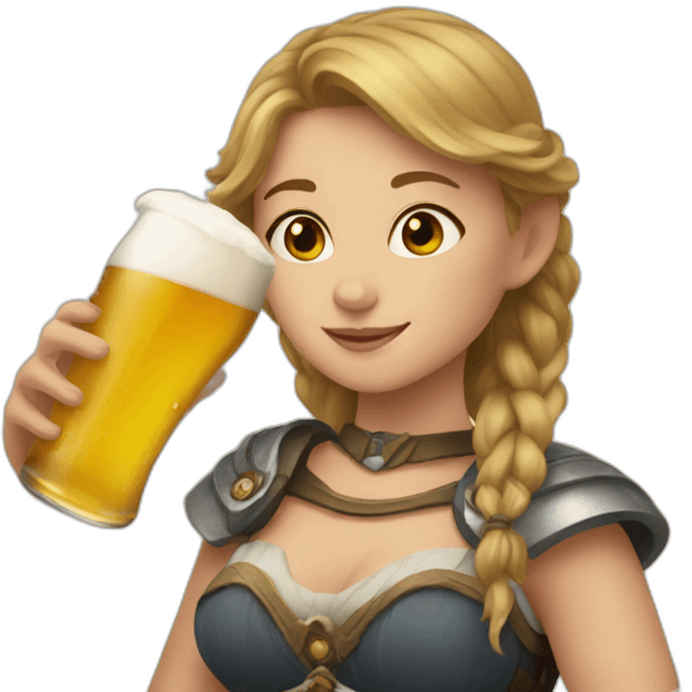 freya drinking beer emoji