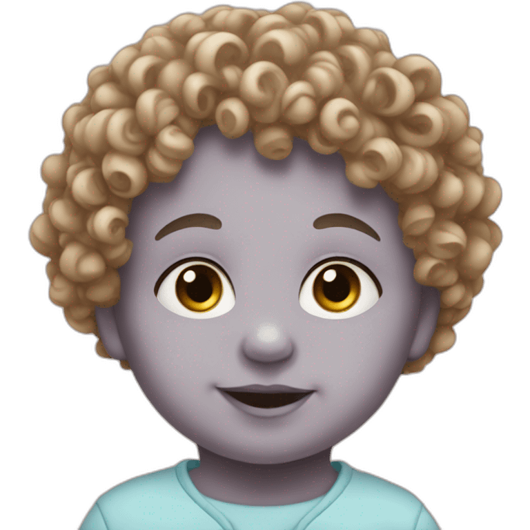 Baby with curly emoji