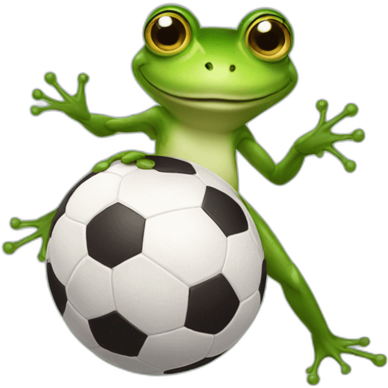 Frog playin soccer emoji