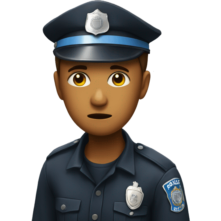 Worried person with a police hat emoji