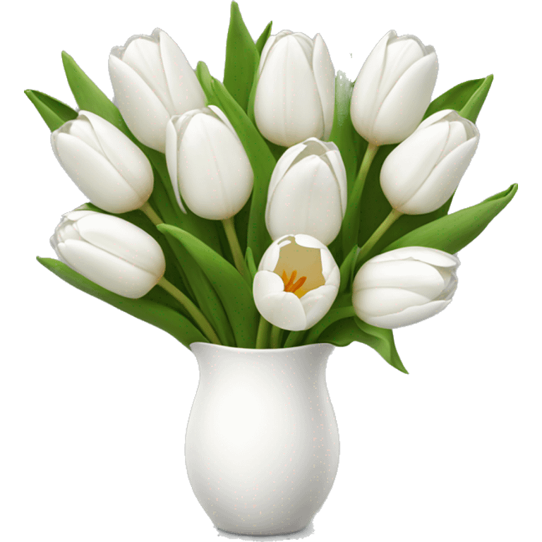 white tulip bouquet  emoji