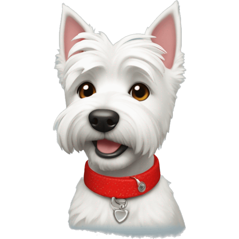 Westie dog with red bandan collar  emoji