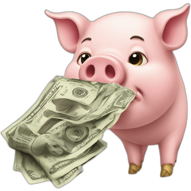 pig eating cash emoji