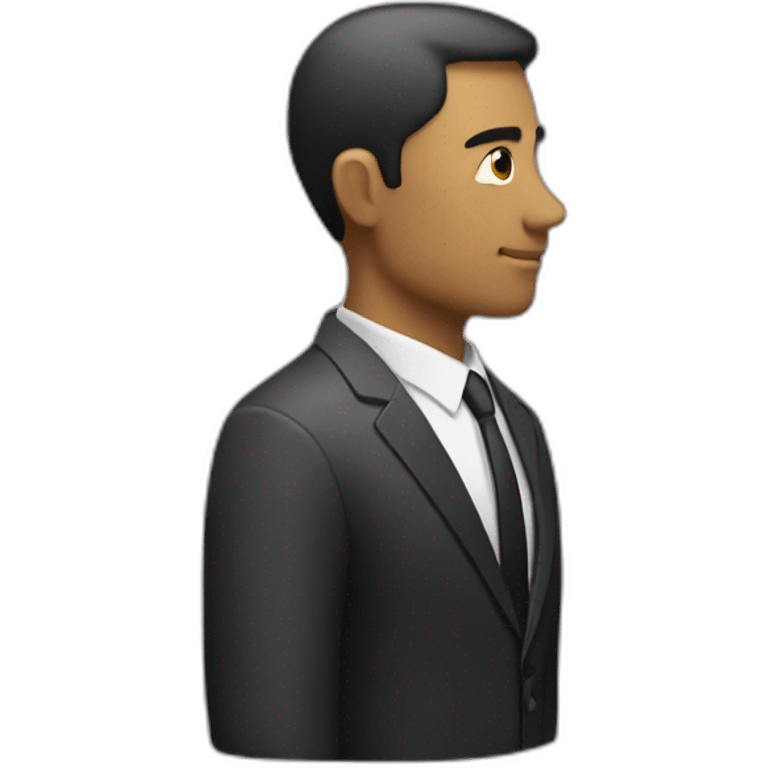 man in suit looking to the right (side view) emoji