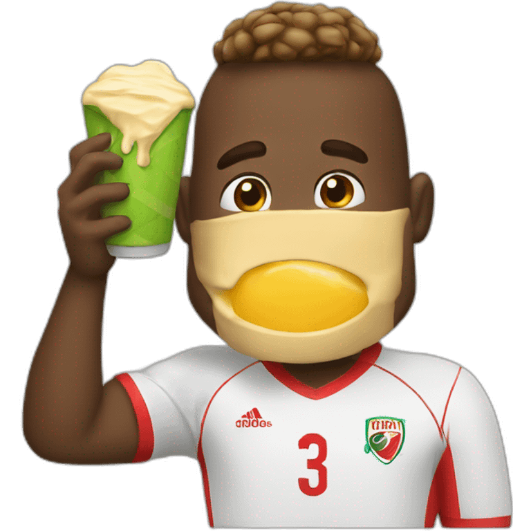 Soccer player eating mayo emoji