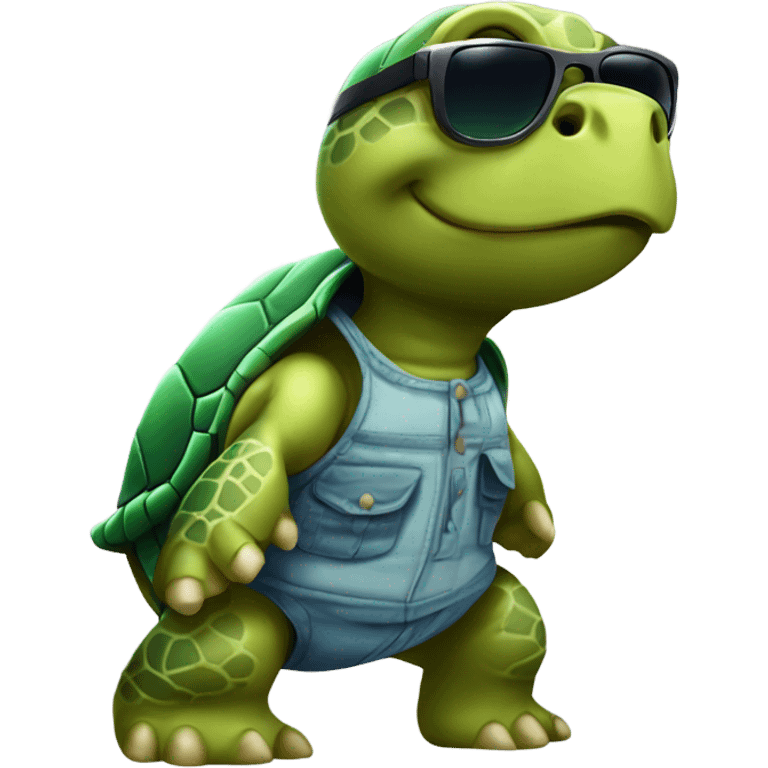 Turtle wearing shorts with sunglasses ￼ emoji