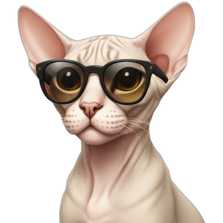 Sphynx cat with sunglasses emoji