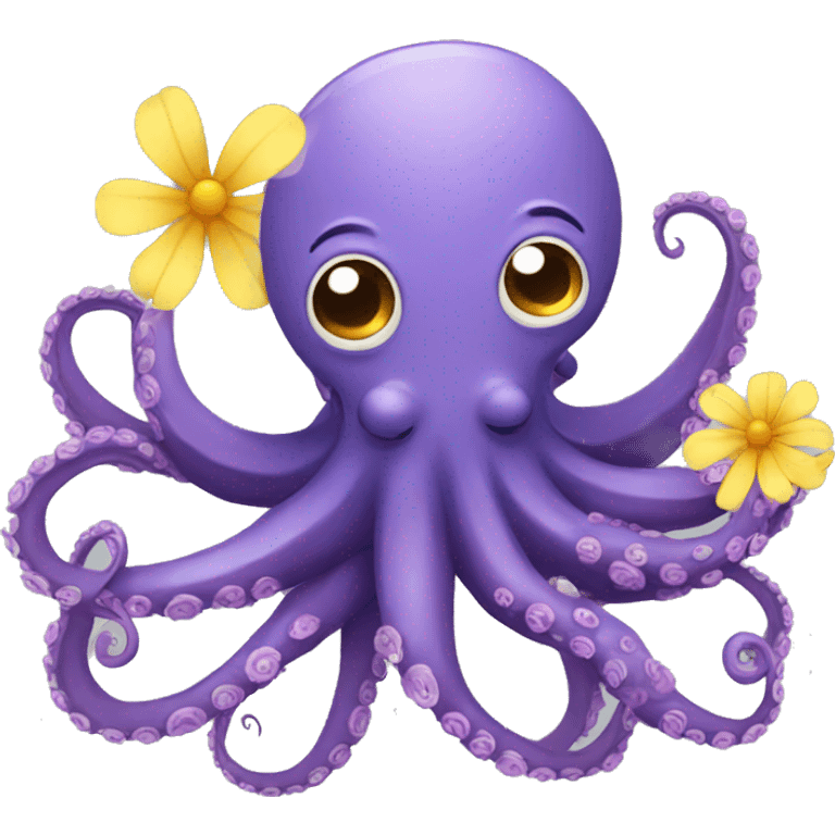 Octopus with flowers  emoji