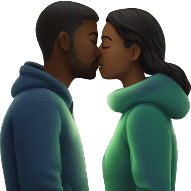 couple kissing under northern lights  emoji