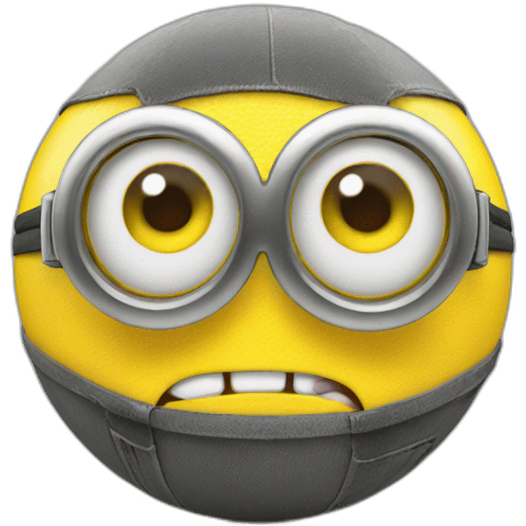 3d sphere with a cartoon minion face texture emoji