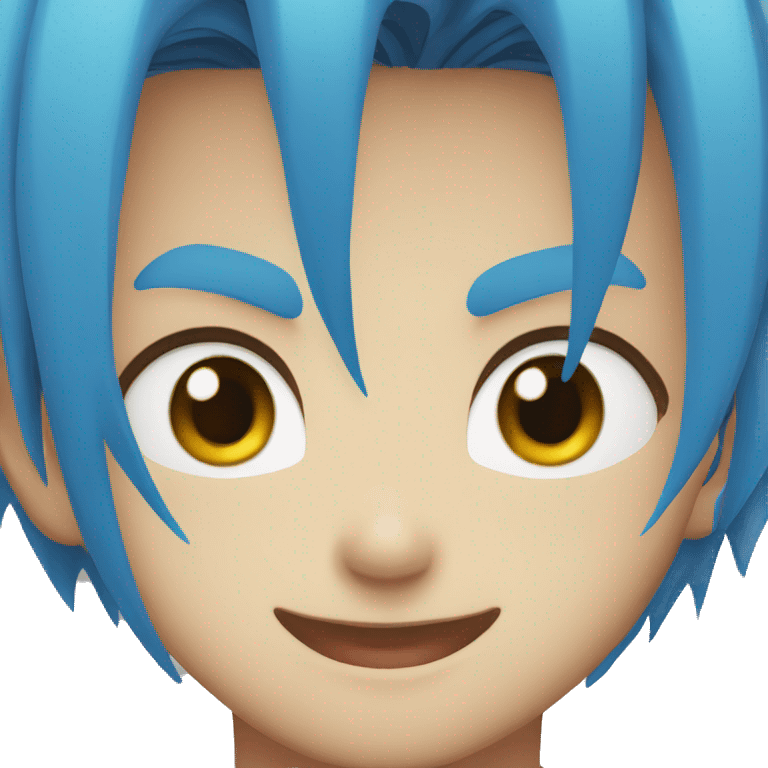 Songoku face with blue hair emoji