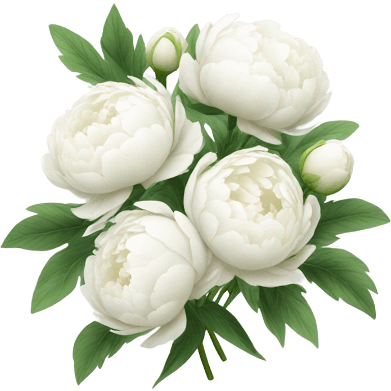 Bouquet of white peonies  emoji