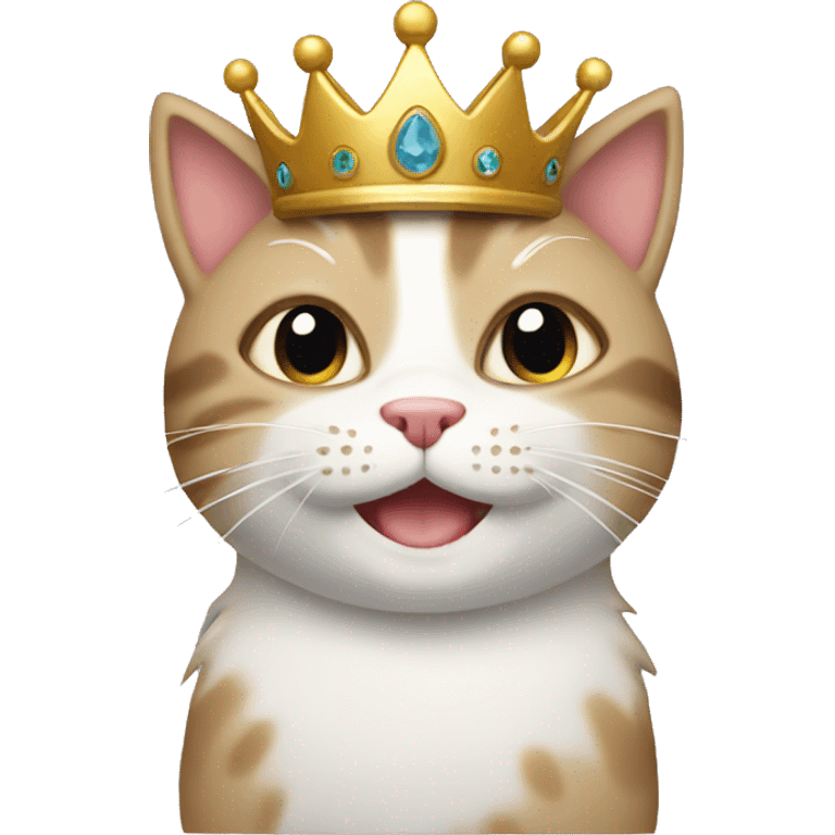 happy cat with crown emoji