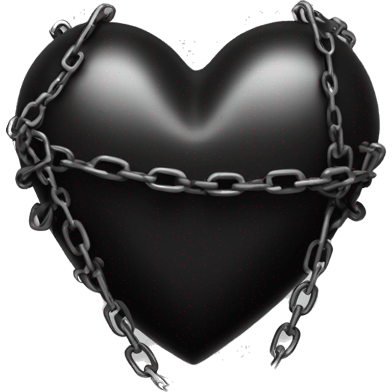 Black heart with chains around it. Make it submissive looking emoji