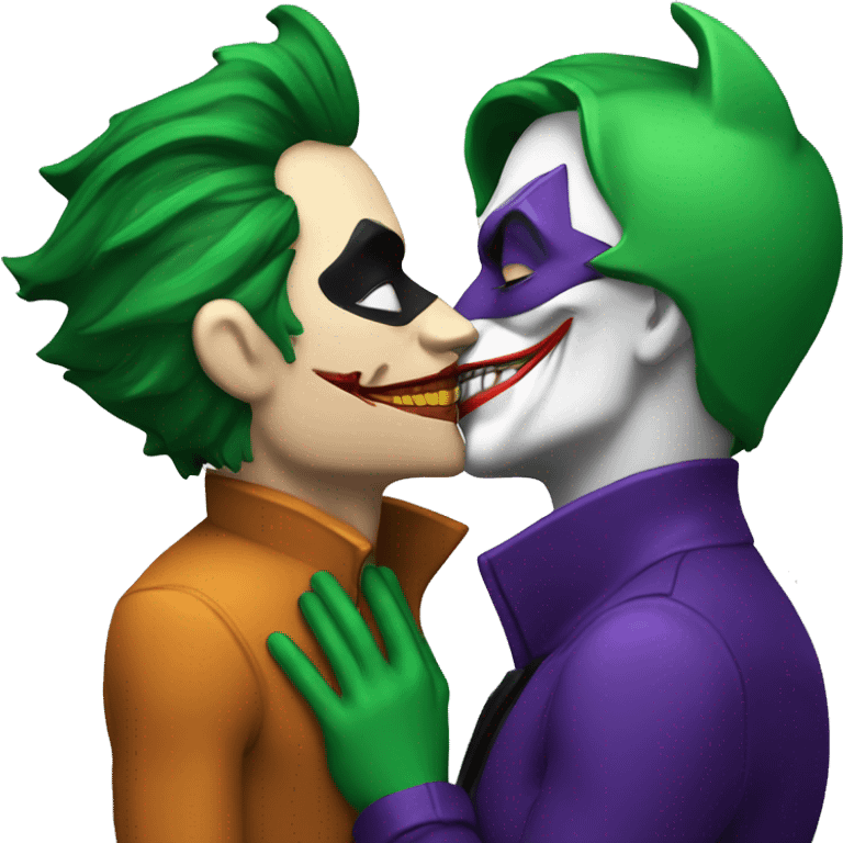 The Joker and Batman kissing emoji