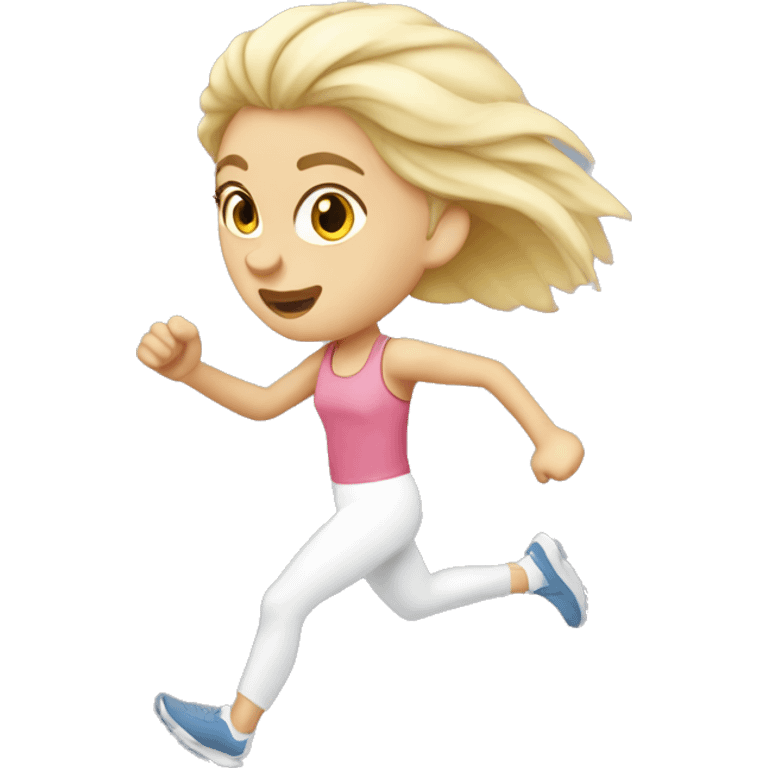  slavic blonde white skinny girl running  emoji