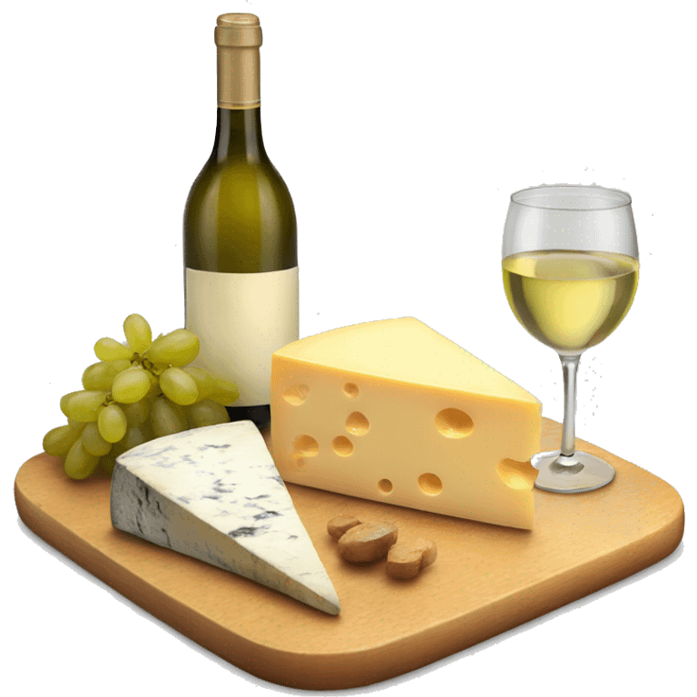 Cheese board and white wine emoji