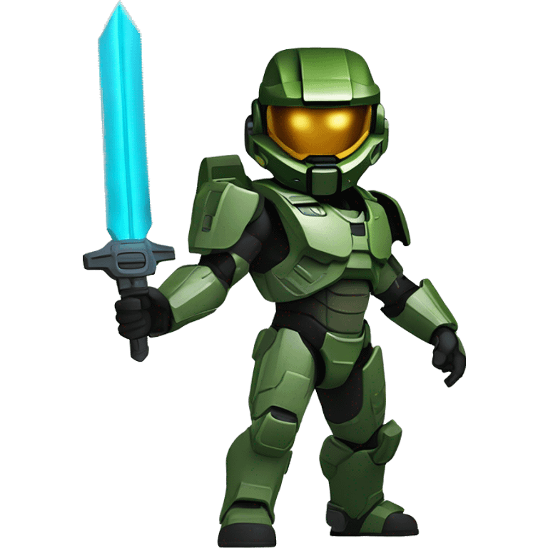 Master chief holding an energy sword emoji