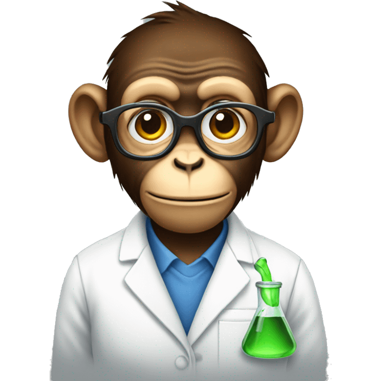 A scientific monkey emoji