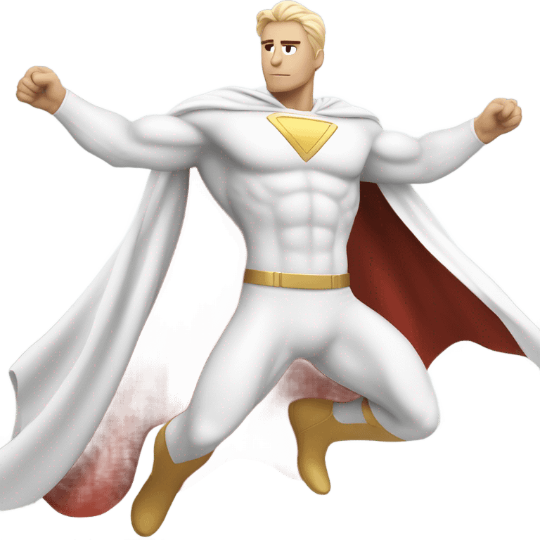 White super hero flying emoji