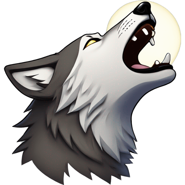 alpha wolf howling at the moon emoji