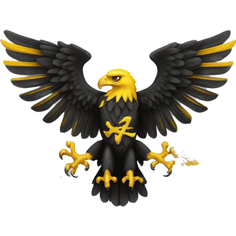 black and yellow two-head heraldic eagle emoji