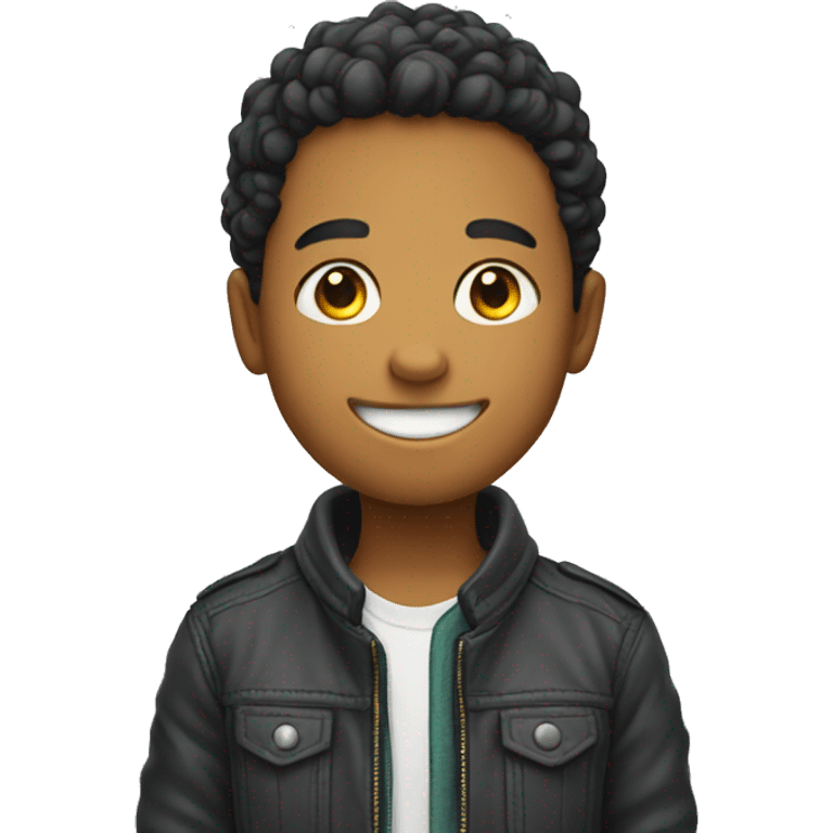 smiling boy in jacket emoji