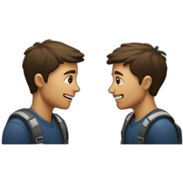 two students discussion emoji