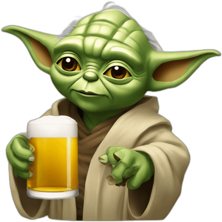 Yoda qui boit une bière emoji