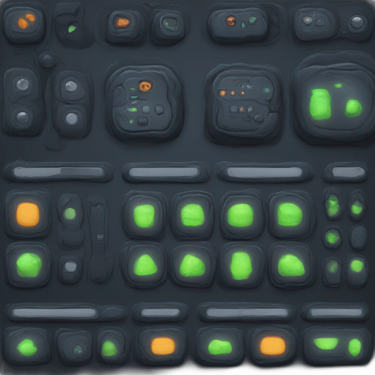 futuristic dark Personal Cloaking Device pad with buttons and switchers emoji