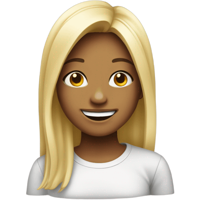 smiling girl in parody style emoji