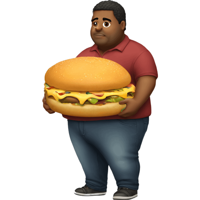 fat guy with a torta emoji