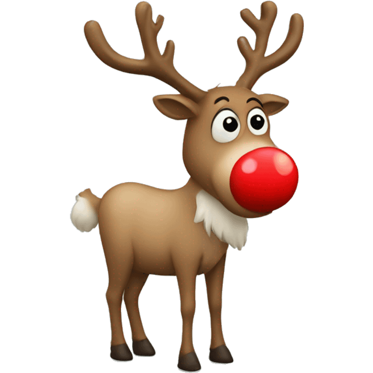 Reindeer with a red nose emoji