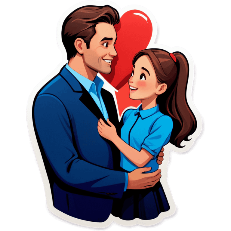 Guy giving heart to girl! emoji