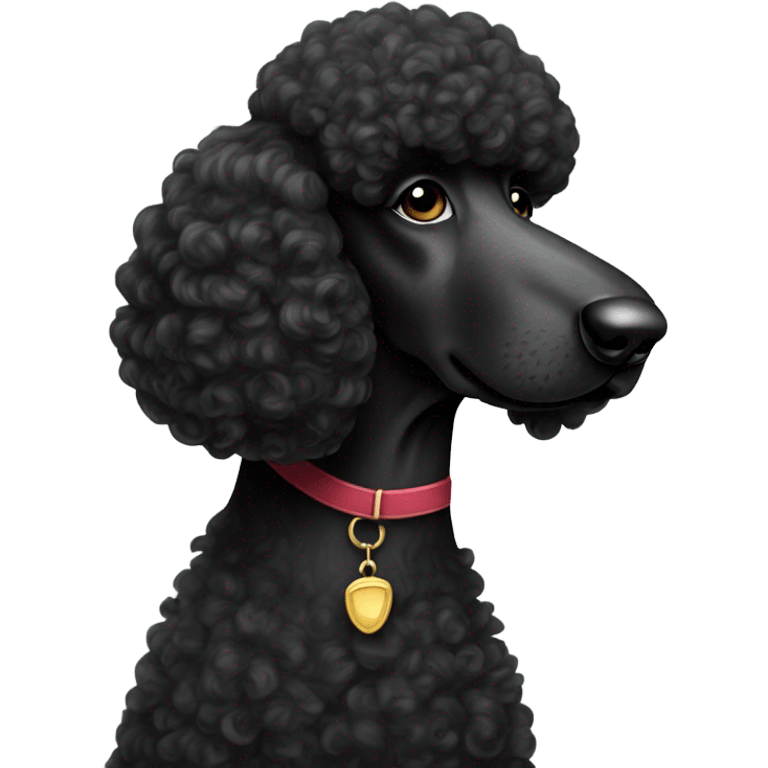 Black standard poodle emoji