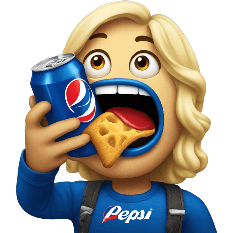 A pepsi eating  emoji