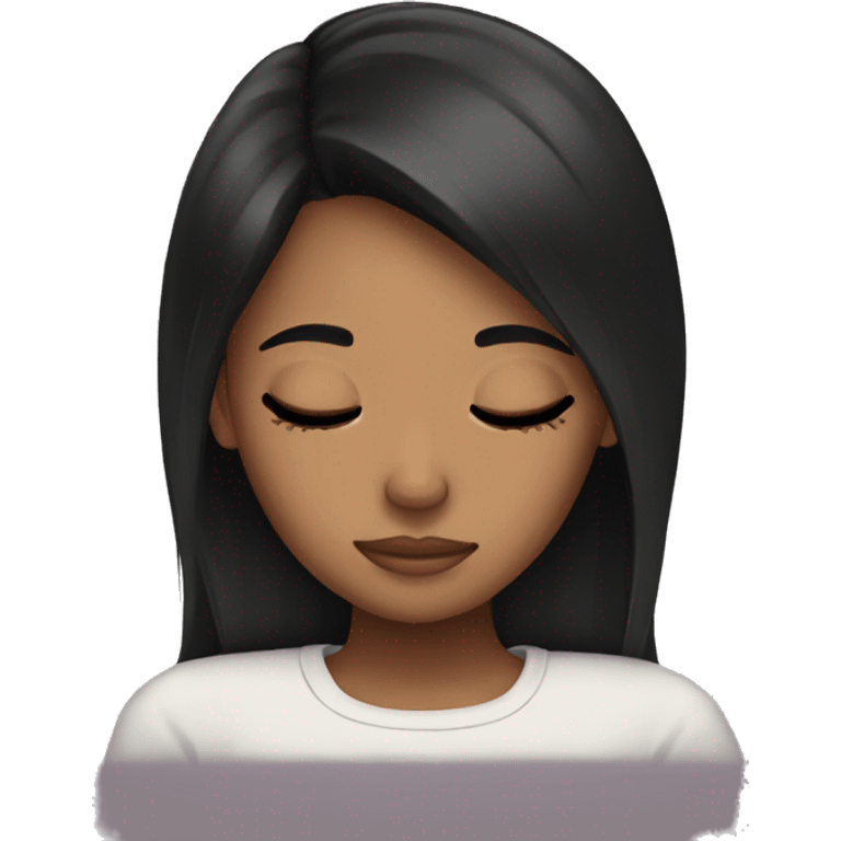 girl black hair sleeping emoji