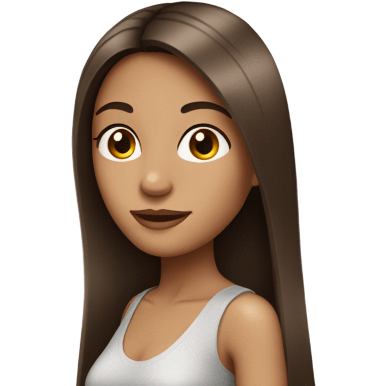 Very beautiful brunette girl with straight hair emoji